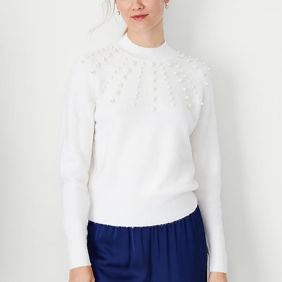 Ann Taylor Sweaters - NWT Ann Taylor Pearlized Mock Neck Sweater